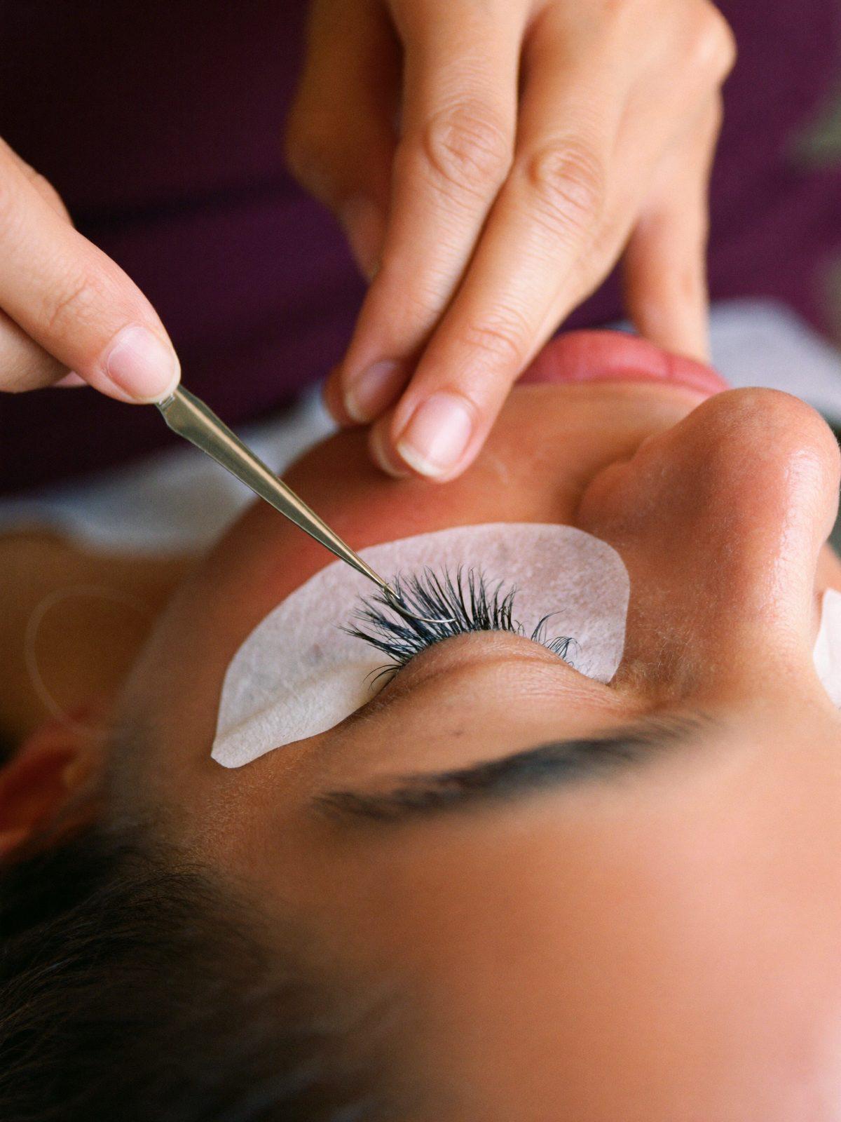 Close-up of classic lash extensions
